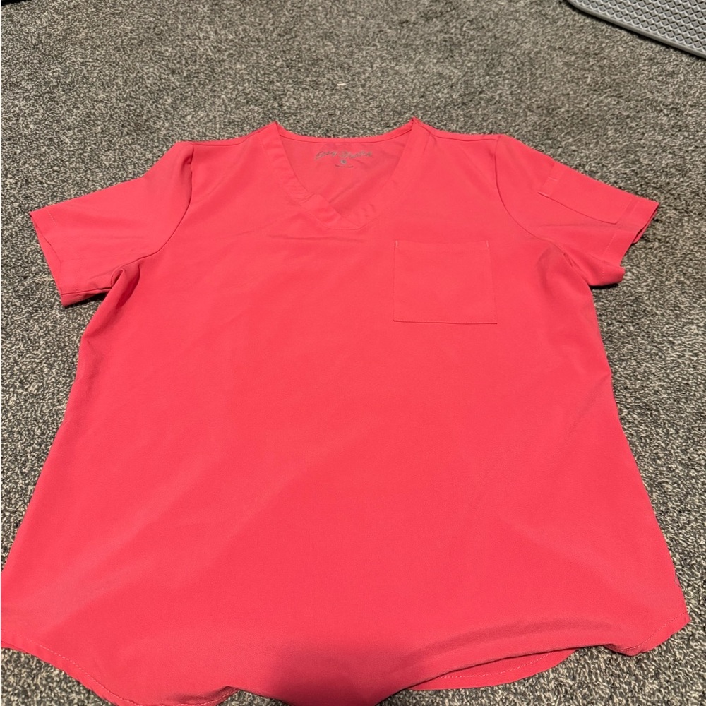 Women's Pink V-Neck Scrub Top